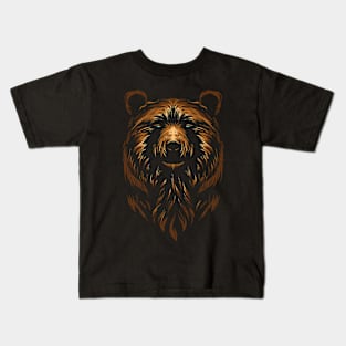 Dark Bear illustration Kids T-Shirt